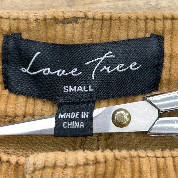 Love Tree Womens Size S Corduroy Pants Exposed Button Fly Stretch Tan Straight - Picture 9 of 13